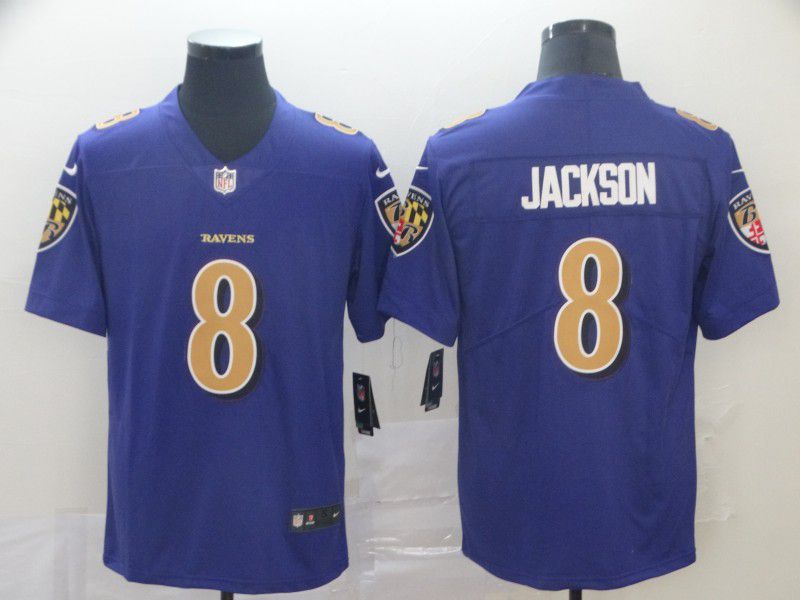 Men Baltimore Ravens #8 Jackson Purple Nike Vapor Untouchable Limited Playe NFL Jerseys